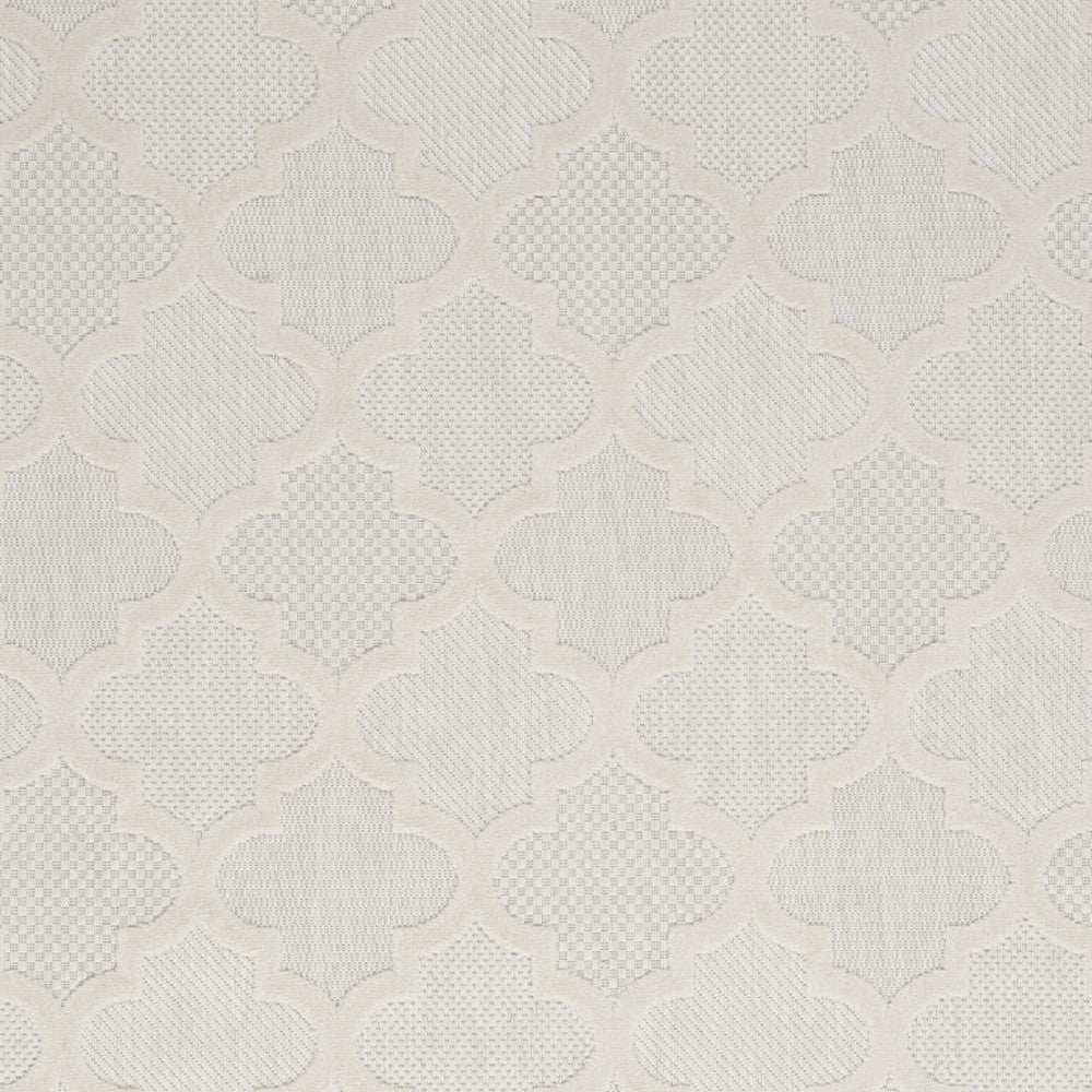 5' X 7' Ivory And White Ikat Indoor Outdoor Area Rug - Homeroots - Flyclothing LLC