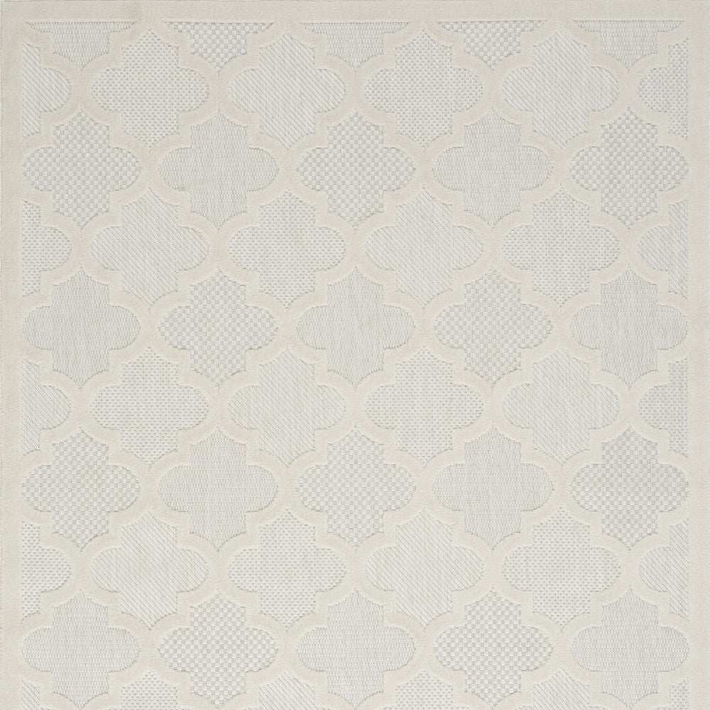 5' X 7' Ivory And White Ikat Indoor Outdoor Area Rug - Homeroots - Flyclothing LLC