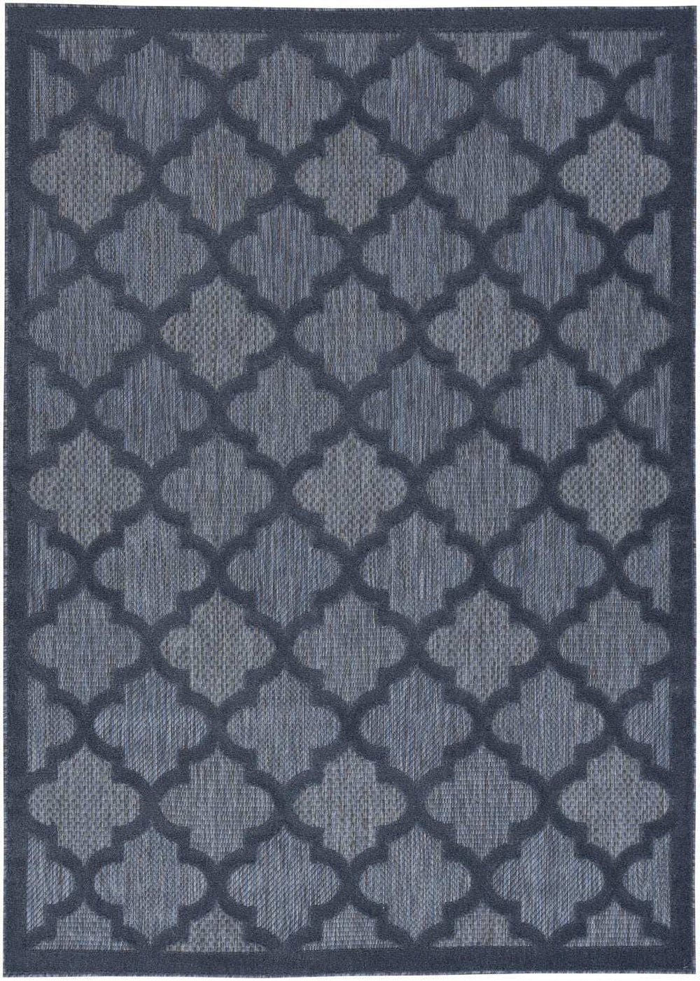 4' X 6' Navy Blue Ikat Indoor Outdoor Area Rug - Homeroots - Flyclothing LLC