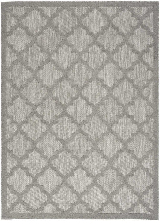 4' X 6' Silver Grey Ikat Indoor Outdoor Area Rug - Homeroots - Flyclothing LLC