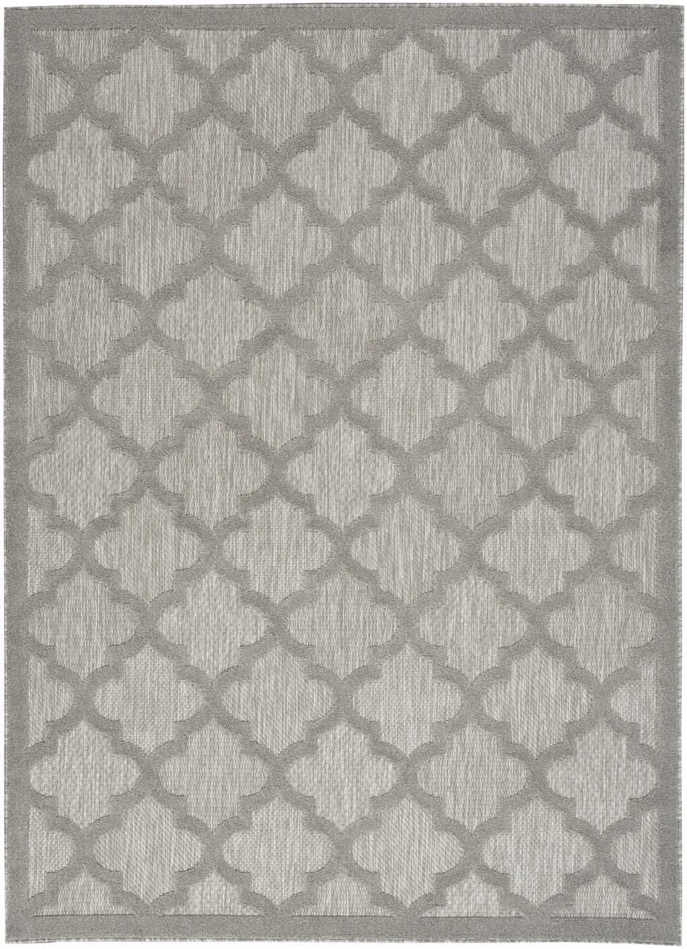 5' X 7' Silver Grey Ikat Indoor Outdoor Area Rug - Homeroots - Flyclothing LLC