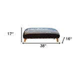 38" Gray Wool And Brown Ottoman - Homeroots - Flyclothing LLC