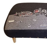 38" Gray Wool And Brown Ottoman - Homeroots - Flyclothing LLC