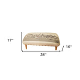 38" Cream Wool And Brown Ottoman - Homeroots - Flyclothing LLC