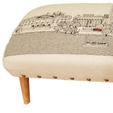 38" Cream Wool And Brown Ottoman - Homeroots - Flyclothing LLC