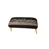 38" Gray Wool And Brown Ottoman - Homeroots - Flyclothing LLC