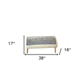 38" Cream Wool And Brown Ottoman - Homeroots - Flyclothing LLC