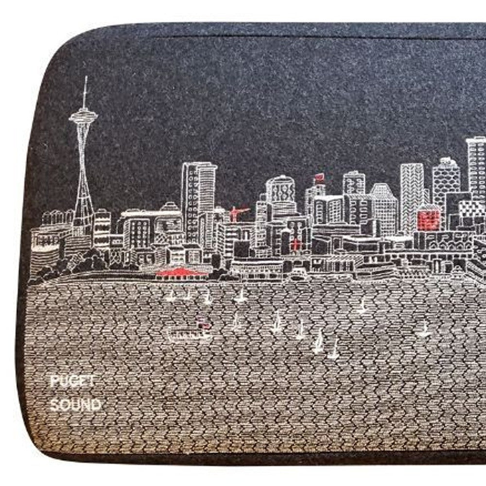 38" Gray Wool And Brown Ottoman - Homeroots - Flyclothing LLC