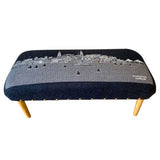 38" Gray Wool And Brown Ottoman - Homeroots - Flyclothing LLC