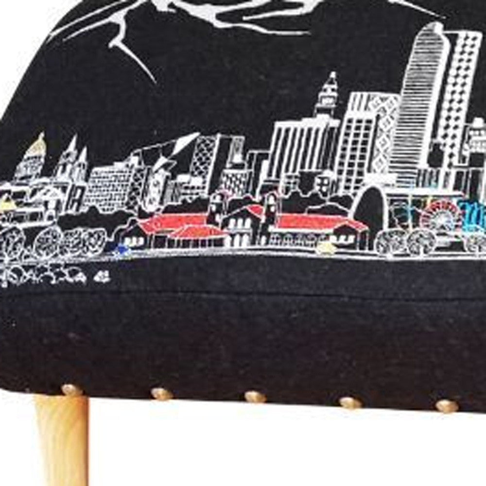 38" Gray Wool And Brown Ottoman - Homeroots - Flyclothing LLC