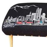 38" Gray Wool And Brown Ottoman - Homeroots - Flyclothing LLC