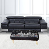 38" Gray Wool And Brown Ottoman - Homeroots - Flyclothing LLC