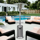 48000 BTU Silver Steel Propane Cylindrical Pole Standing Patio Heater - Homeroots - Flyclothing LLC