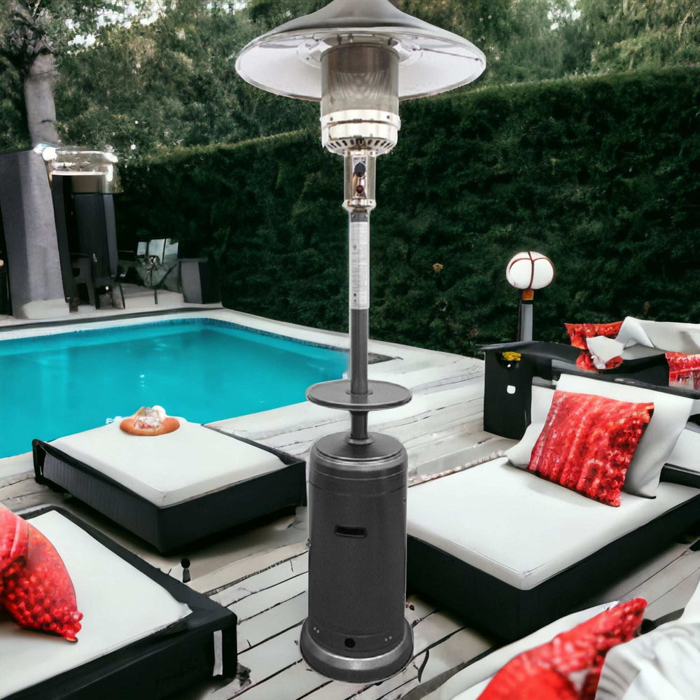 48000 BTU Silver Steel Propane Cylindrical Pole Standing Patio Heater - Homeroots - Flyclothing LLC
