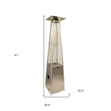 41000 BTU Silver Steel Propane Triangular Pyramid Standing Patio Heater - Homeroots - Flyclothing LLC