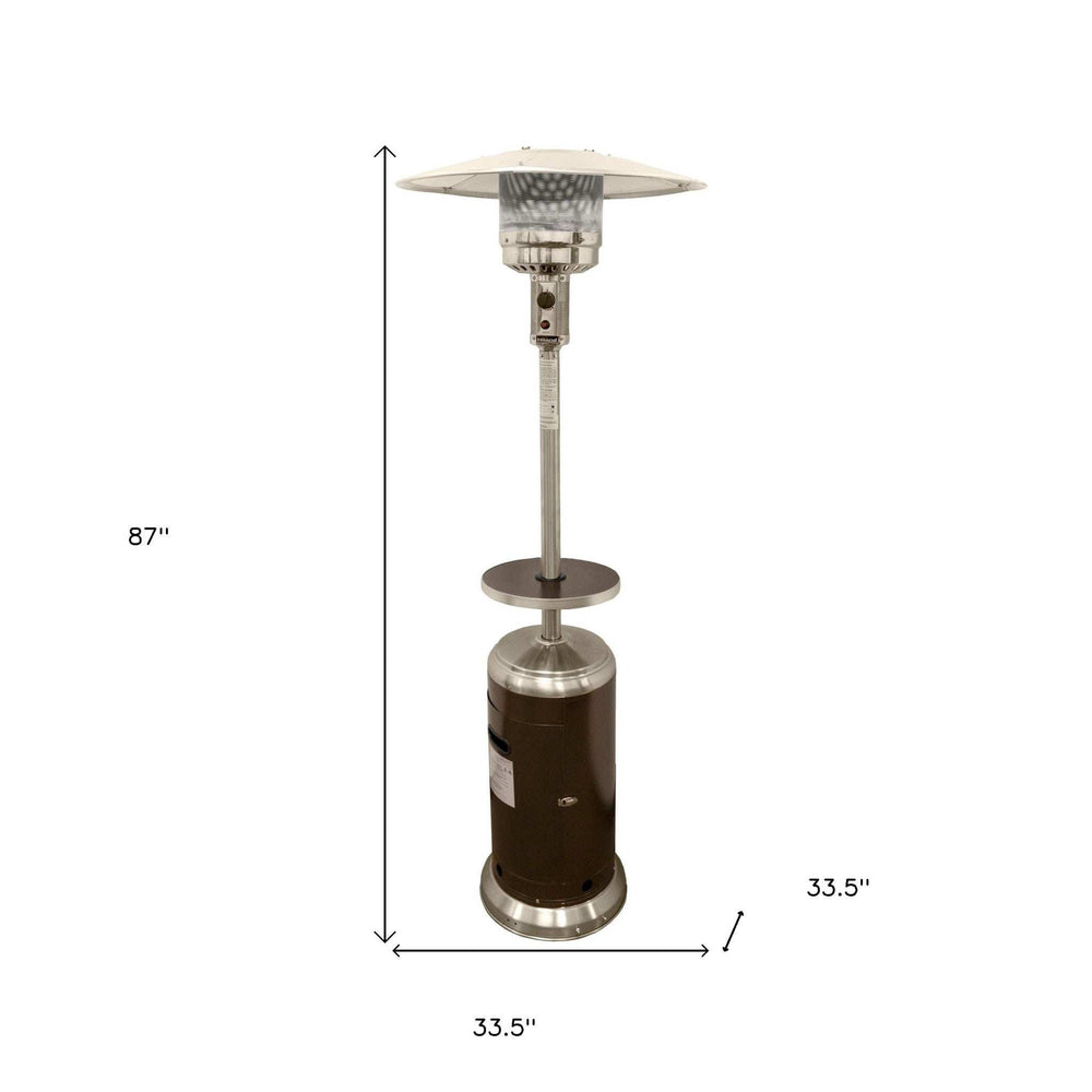 48000 BTU Silver Steel Propane Cylindrical Pole Standing Patio Heater - Homeroots - Flyclothing LLC