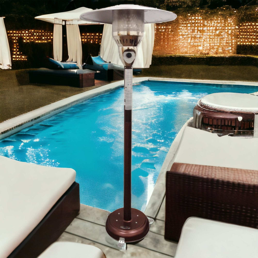 41000 BTU Bronze Steel Natural Gas Cylindrical Pole Standing Patio Heater - Homeroots - Flyclothing LLC