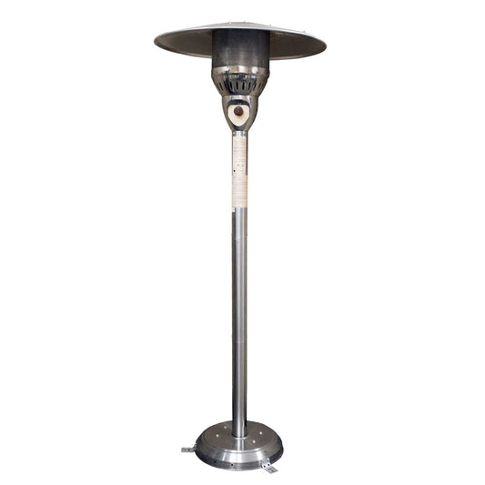 41000 BTU Silver Steel Natural Gas Cylindrical Pole Standing Patio Heater - Homeroots - Flyclothing LLC