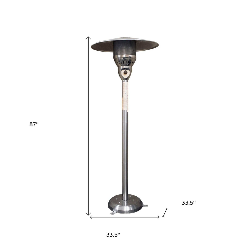 41000 BTU Silver Steel Natural Gas Cylindrical Pole Standing Patio Heater - Homeroots - Flyclothing LLC