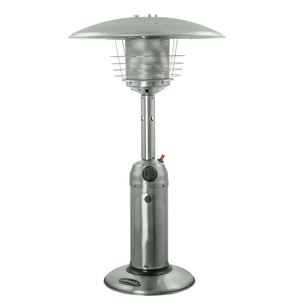 11000 BTU Silver Steel Propane Cylindrical Pole Tabletop Patio Heater - Homeroots - Flyclothing LLC