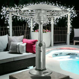 11000 BTU Silver Steel Propane Cylindrical Pole Tabletop Patio Heater - Homeroots - Flyclothing LLC