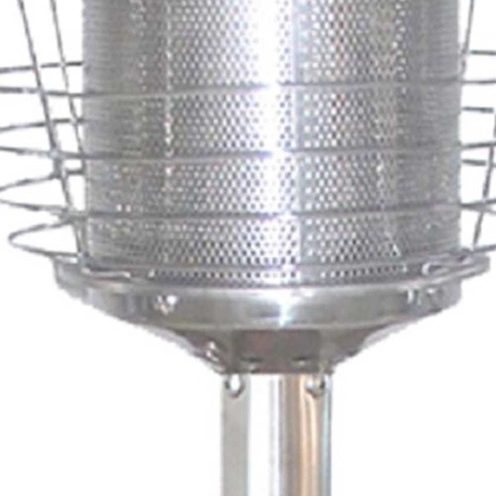11000 BTU Silver Steel Propane Cylindrical Pole Tabletop Patio Heater - Homeroots - Flyclothing LLC