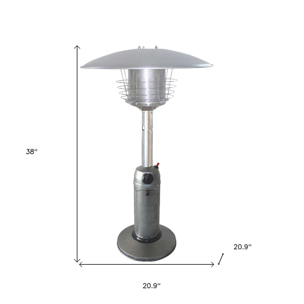 11000 BTU Silver Steel Propane Cylindrical Pole Tabletop Patio Heater - Homeroots - Flyclothing LLC