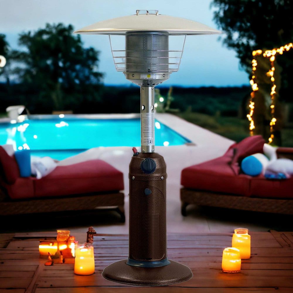11000 BTU Bronze Steel Propane Cylindrical Pole Tabletop Patio Heater - Homeroots - Flyclothing LLC