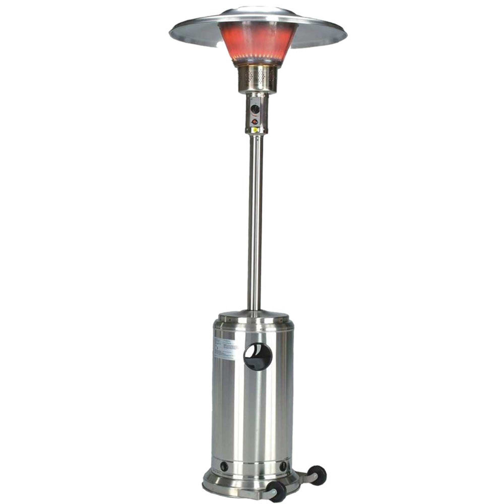 40000 BTU Silver Steel Propane Cylindrical Pole Standing Patio Heater - Homeroots - Flyclothing LLC