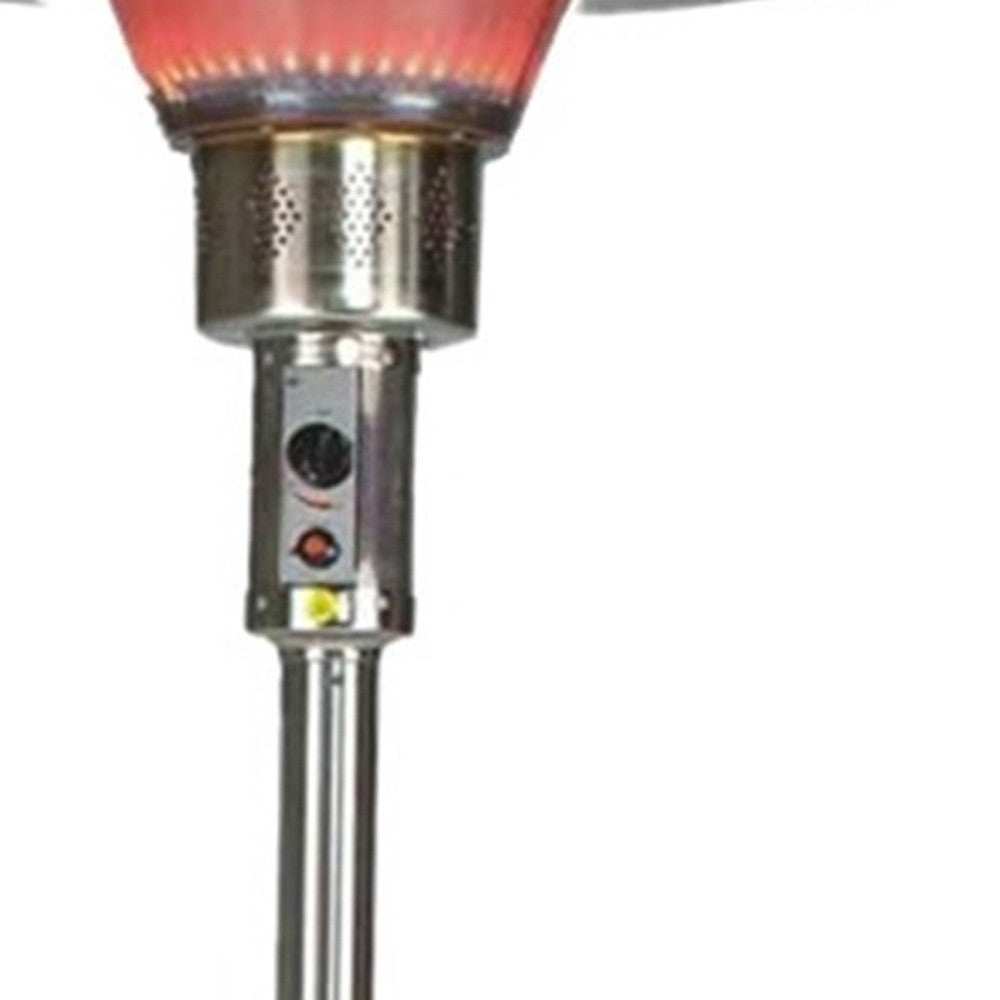 40000 BTU Silver Steel Propane Cylindrical Pole Standing Patio Heater - Homeroots - Flyclothing LLC