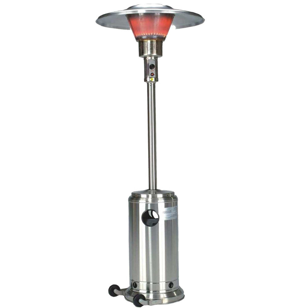 40000 BTU Silver Steel Propane Cylindrical Pole Standing Patio Heater - Homeroots - Flyclothing LLC