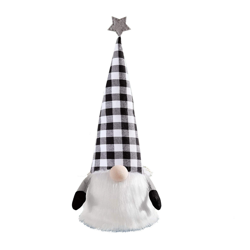 27" Black And White Felt And Faux Fur Gnome Adjustable Height Tree Topper - Homeroots - Flyclothing LLC