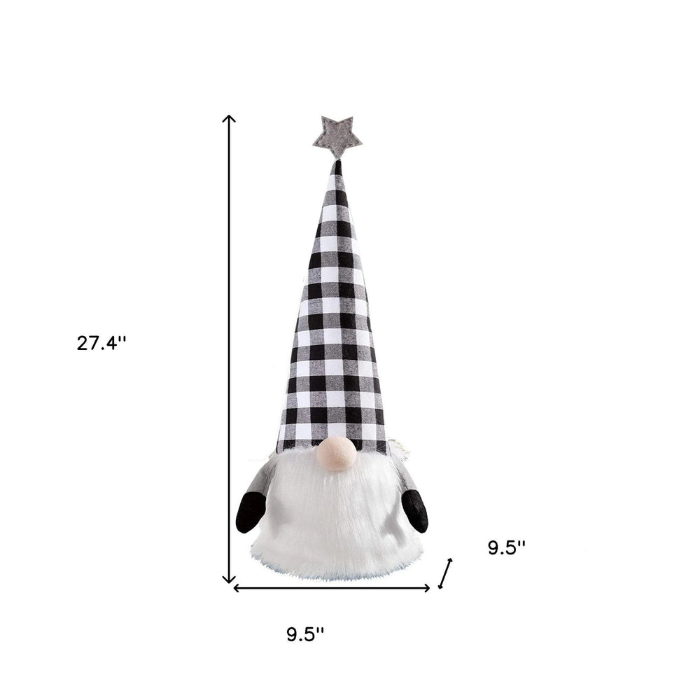 27" Black And White Felt And Faux Fur Gnome Adjustable Height Tree Topper - Homeroots - Flyclothing LLC