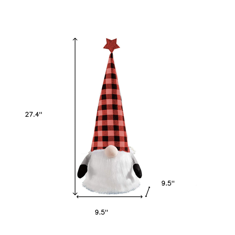 27" Black And Black Felt And Faux Fur Gnome Adjustable Height Tree Topper - Homeroots - Flyclothing LLC