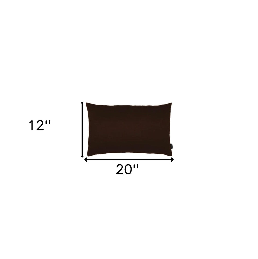 Set Of Two 12" X 20" Brown Zippered Polyester Lumbar Pillow Cover - Homeroots - Flyclothing LLC
