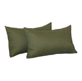 Set of Two 12" X 20" Fern Green Polyester Zippered Pillow Cover - Homeroots - Flyclothing LLC