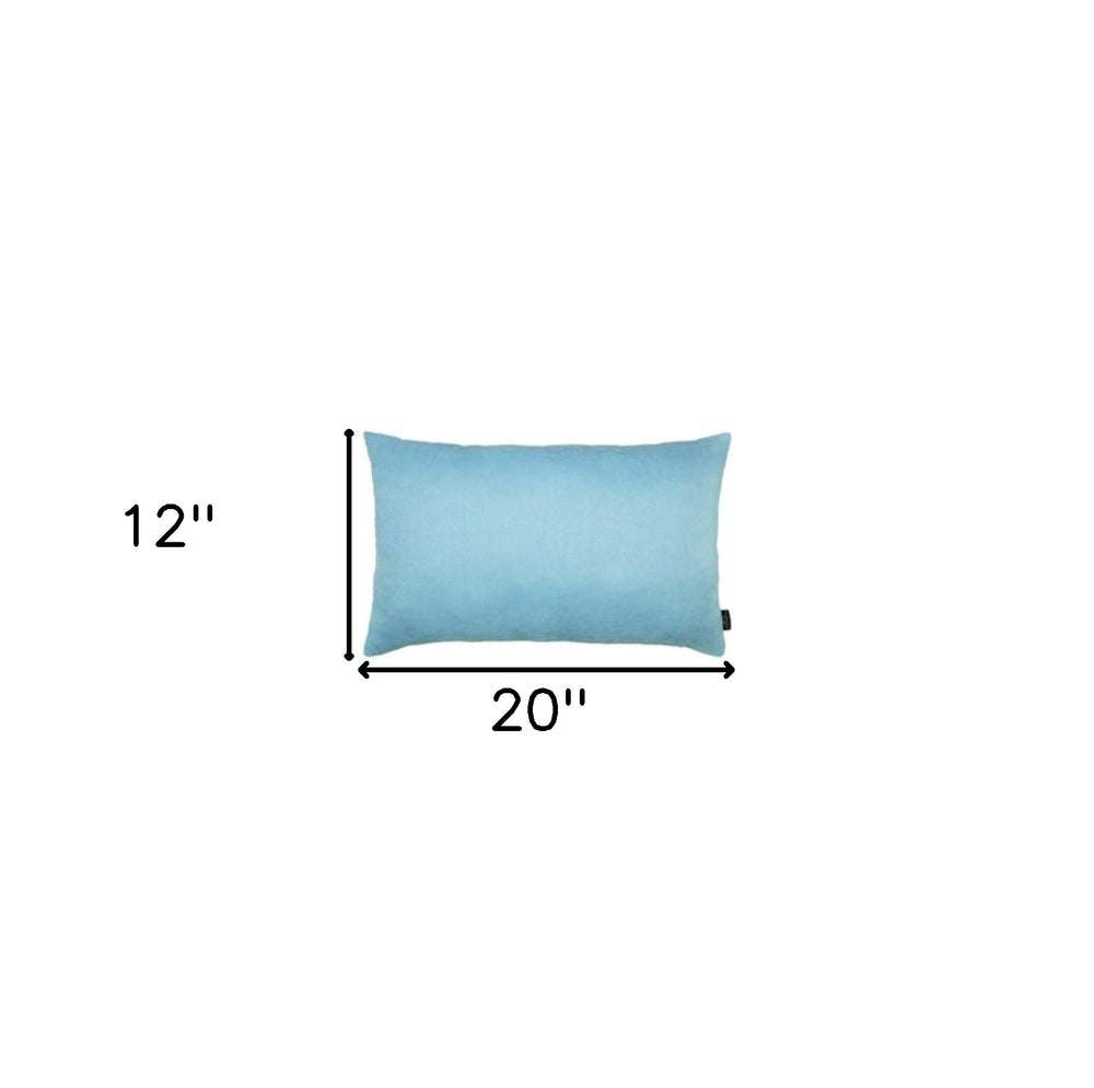 Set Of Two 12" X 20" Sky Blue Polyester Zippered Pillow Cover - Homeroots - Flyclothing LLC