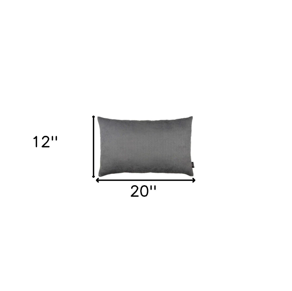 Set Of Two 12" X 20" Gray Zippered Polyester Lumbar Pillow Cover - Homeroots - Flyclothing LLC