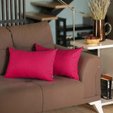 Set Of Two 12" X 20" Pink Polyester Zippered Pillow Cover - Homeroots - Flyclothing LLC