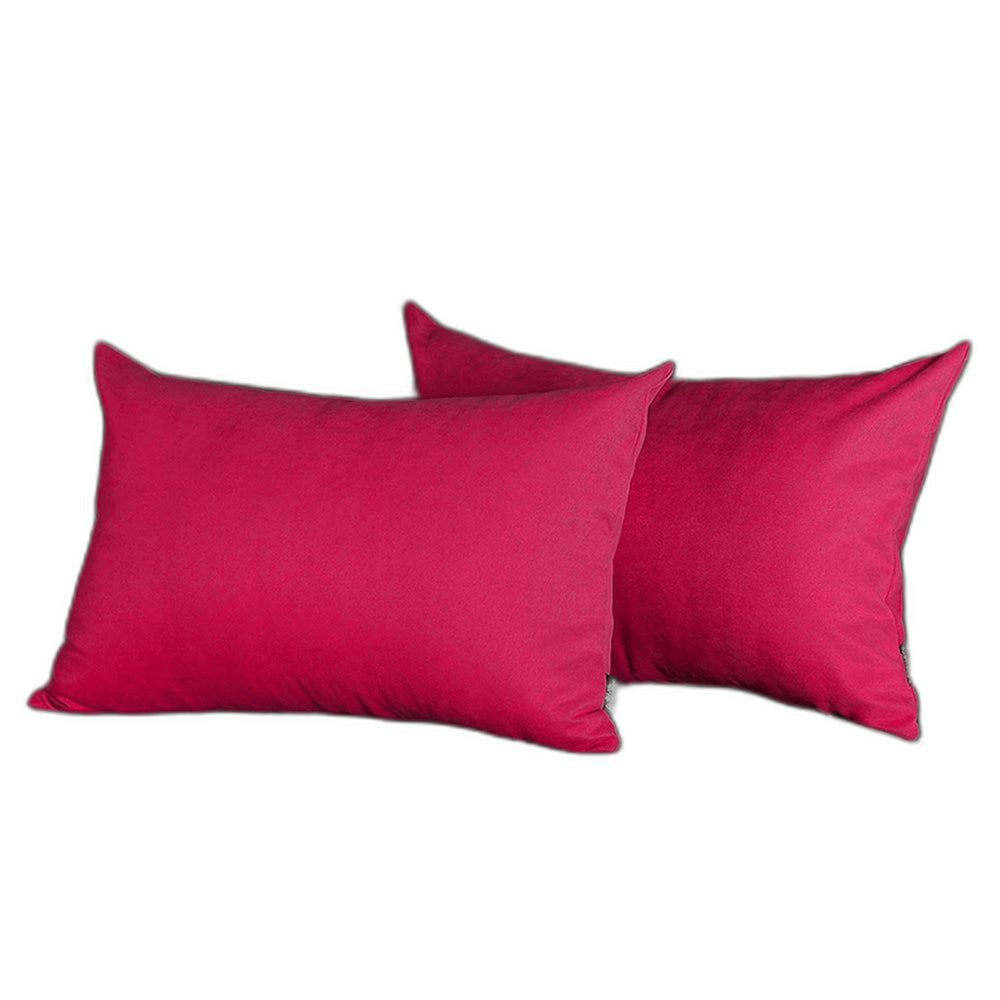 Set Of Two 12" X 20" Pink Polyester Zippered Pillow Cover - Homeroots - Flyclothing LLC