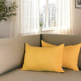 Set Of Two 12" X 20" Yellow Polyester Zippered Pillow Cover - Homeroots - Flyclothing LLC
