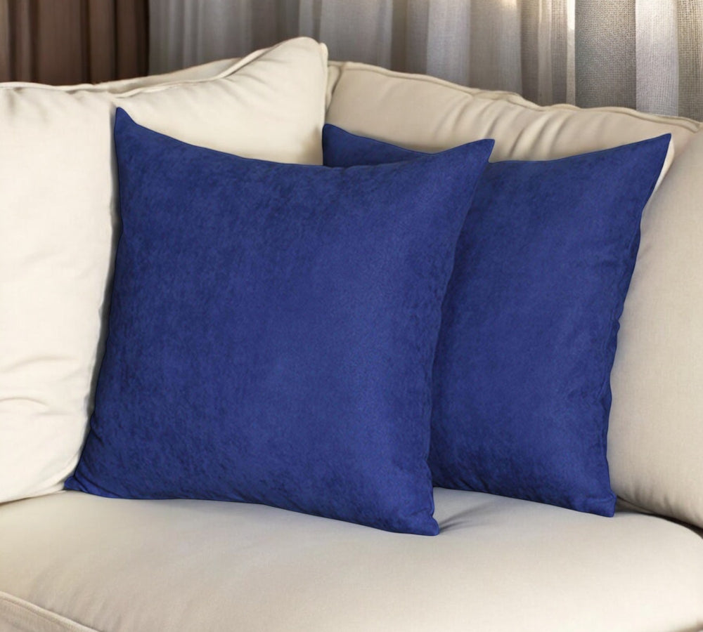 Set Of Two 20" X 20" Navy Blue Polyester Zippered Pillow Cover - Homeroots - Flyclothing LLC