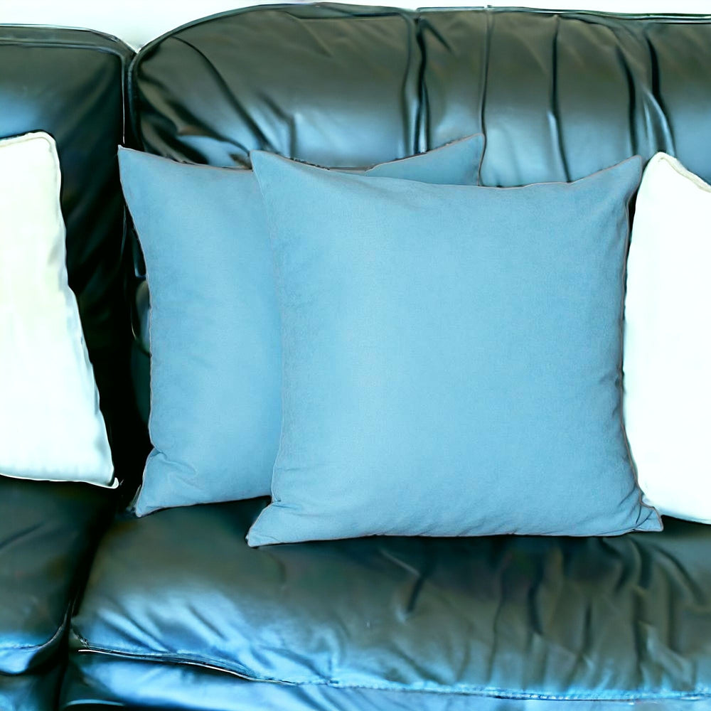 Set Of Two 22" X 22" Sky Blue Polyester Zippered Pillow Cover - Homeroots - Flyclothing LLC