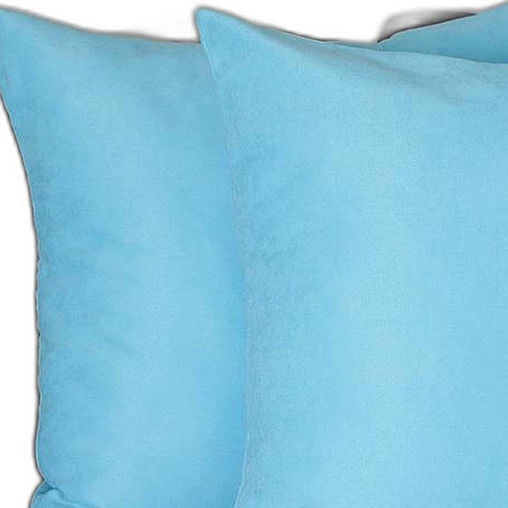 Set Of Two 22" X 22" Sky Blue Polyester Zippered Pillow Cover - Homeroots - Flyclothing LLC