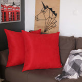 Set Of Two 22" X 22" Red Polyester Zippered Pillow Cover - Homeroots - Flyclothing LLC