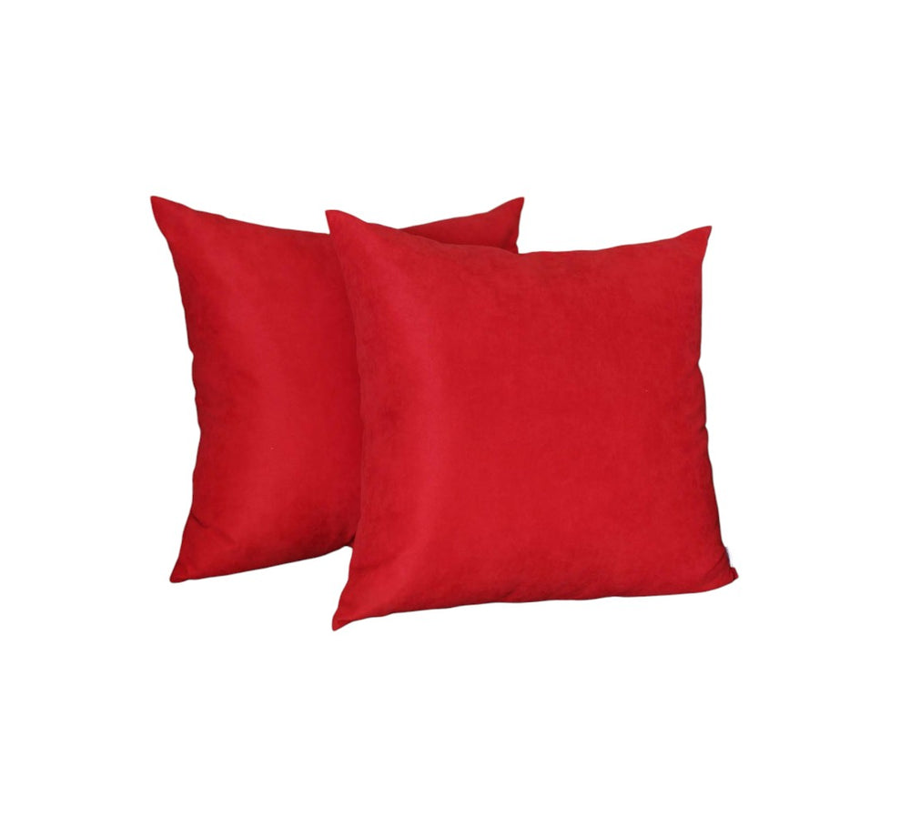 Set Of Two 22" X 22" Red Polyester Zippered Pillow Cover - Homeroots - Flyclothing LLC