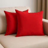 Set Of Two 22" X 22" Red Polyester Zippered Pillow Cover - Homeroots - Flyclothing LLC