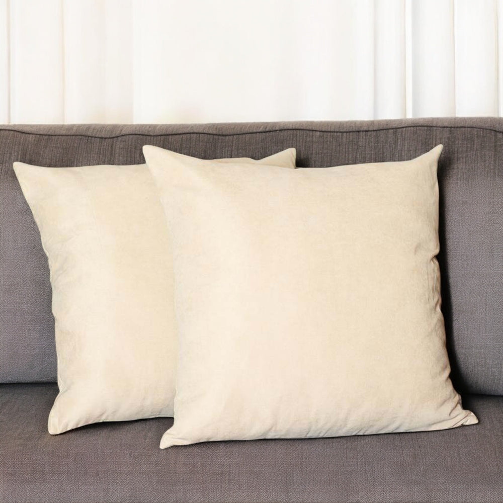 Set Of Two 22" X 22" Beige Polyester Zippered Pillow Cover - Homeroots - Flyclothing LLC