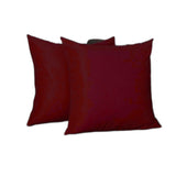 Set Of Two 26" X 26" Claret Red Polyester Zippered Pillow Cover - Homeroots