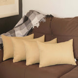 Set Of Four 12" X 20" Beige Polyester Zippered Pillow Cover - Homeroots